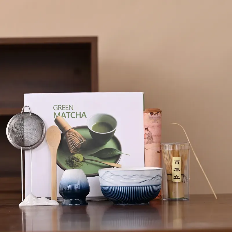 Custom Logo Ceramic Matcha Tea Set with Gift Box