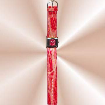 Quartz Watch with Red Band and Face