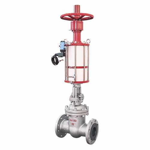 Pneumatic flange gate valve