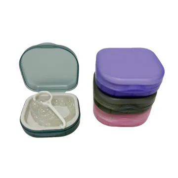 Slim Retainer Case for Invisible Braces, Travel Retainer Holder Case with Mirror