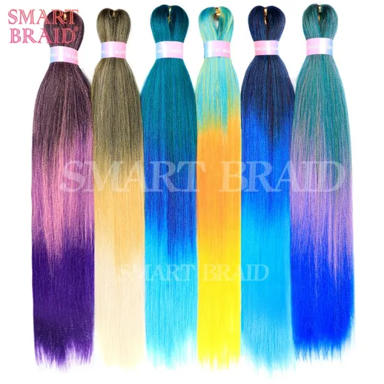 Wholesale Pre Stretched Yaki Braids Hairstyles Black Women Hair Bulk Red and Black Synthetic Extension Braid Hair for Women