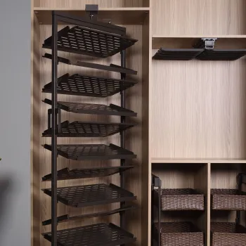 Rotating 4-Layer Wall Mounted Shoe Rack Organizer