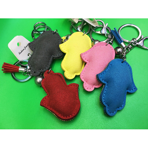 Mão strass Tassel couro multicor Keychain chaveiro de Fátima