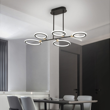 Drop Shipping Modern Nordic Minimalist Black Ring LED Ceiling Pendant Light