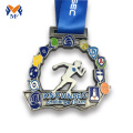 Glitter enamel custom made running medal