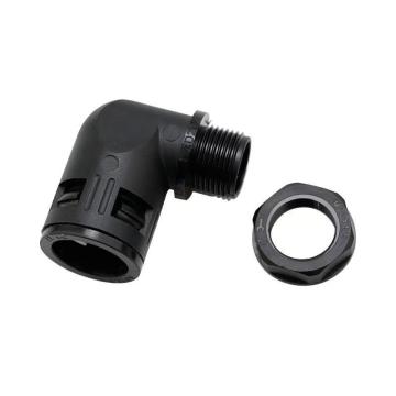 Black Grey PG21 Thread 90 Degree Sudut Kabel Kelenjar Kabel Pipa cepat Penyambung siku