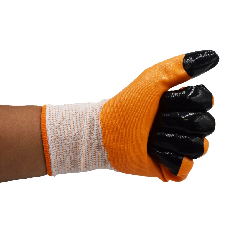 13 Gauge Nylon Latex Half Coated Gloves