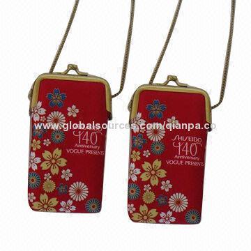 Handle Printed Satin Coin Purses, Various Colors Available, OEM Orders Welcomed