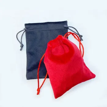 Custom Logo Velvet Jewelry Pouch with Snap Button