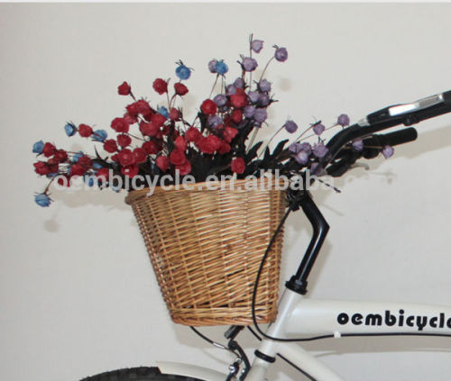 wicker knitting basket for bicycle