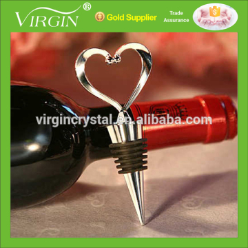 Love metal zinc alloy heart wine bottle stopper as wedding gift, party bar favor