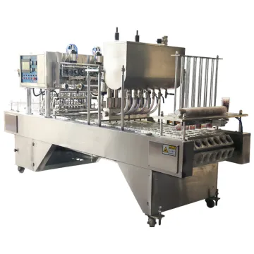 Automatic Yogurt Pudding Jelly Ice Cream Cup Filling Sealing Labeling Machine