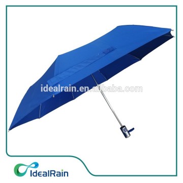 wholesale blue automatic 3 fold rain and windprooof chinese umbrella