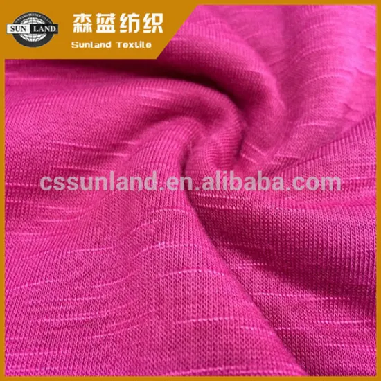 100% slub polyester melange look jersey fabric