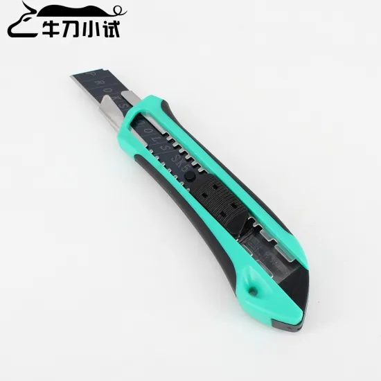 rubber coated auto lock 18mm utility cutter knife