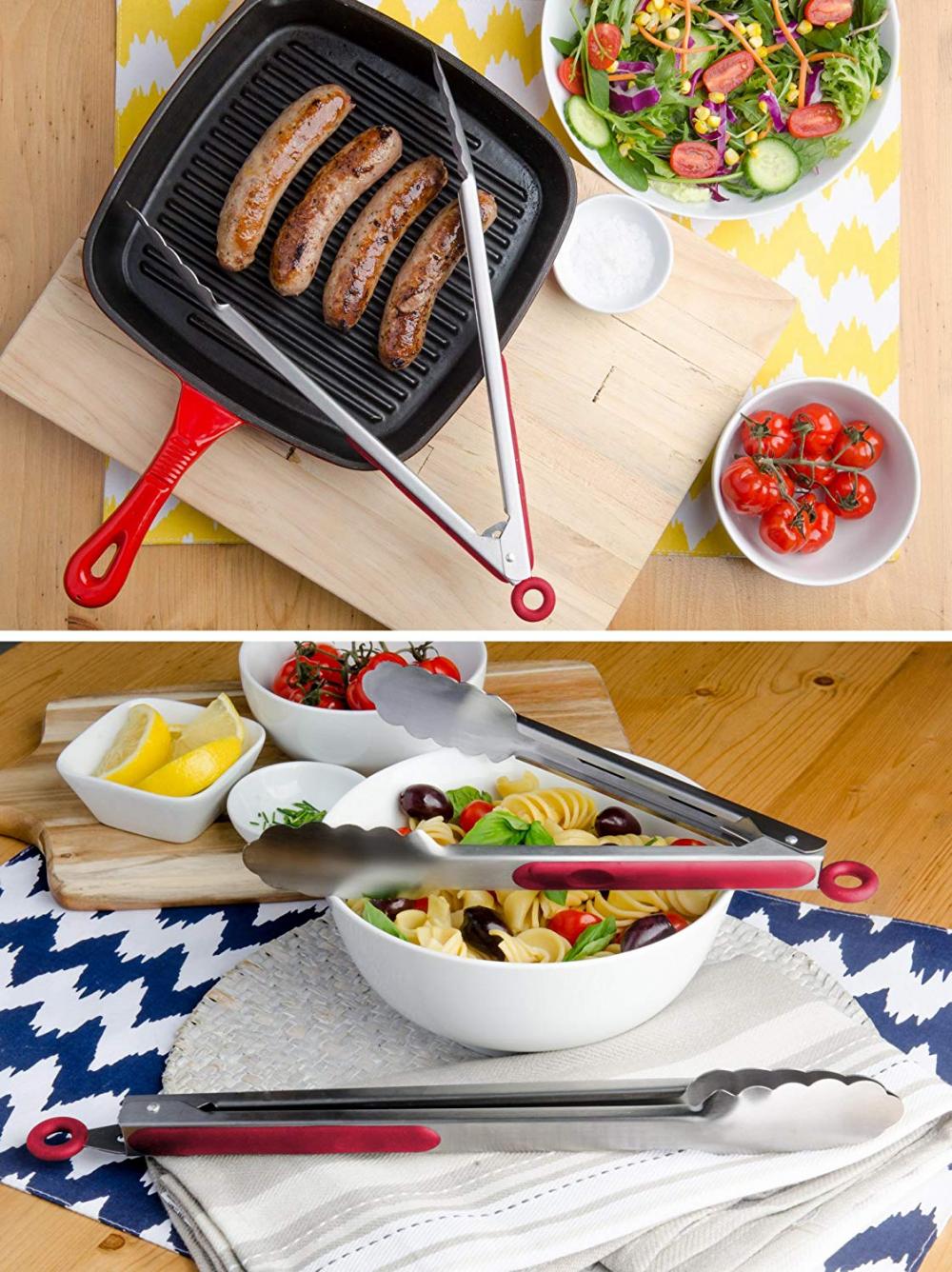 Stainless Steel BBQ Grilling Tongs for Outdoor Barbecue