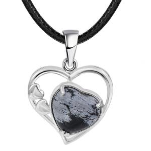 Snowlake Love Heart Birthstone Pendse Pends Gemstone Collares para mujeres