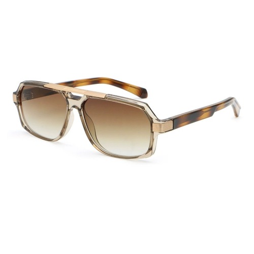 PC Retro Polygon Double Bridge Pilot Sunglasse
