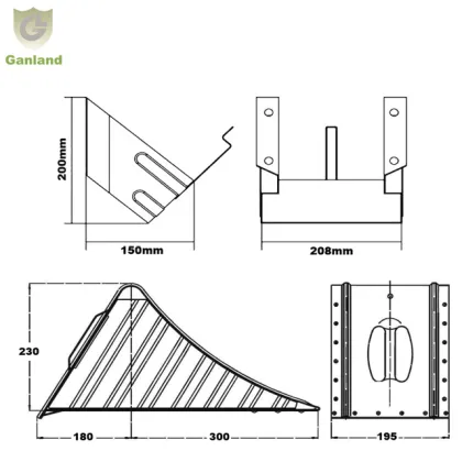 GL-16820 Vestil Plastic Wheel Chock With Support Holder