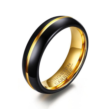 6mm black and gold womens tungsten wedding bands