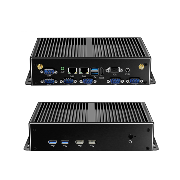 6 rs232 com fanless mini tertanam pc industri