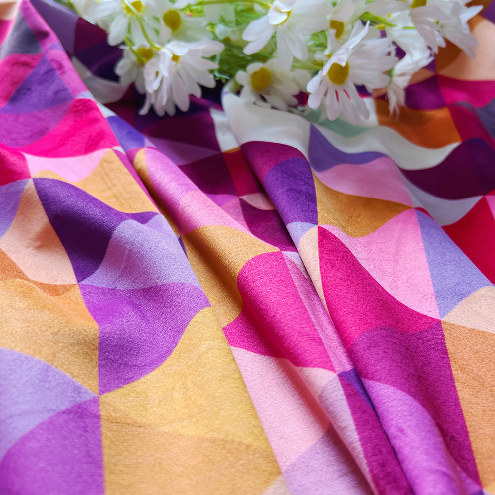 Velvet Digital Printed Cushion Fabric