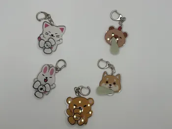 Acrylic Rotating Fidget Spinner Keychain for Stress Relief
