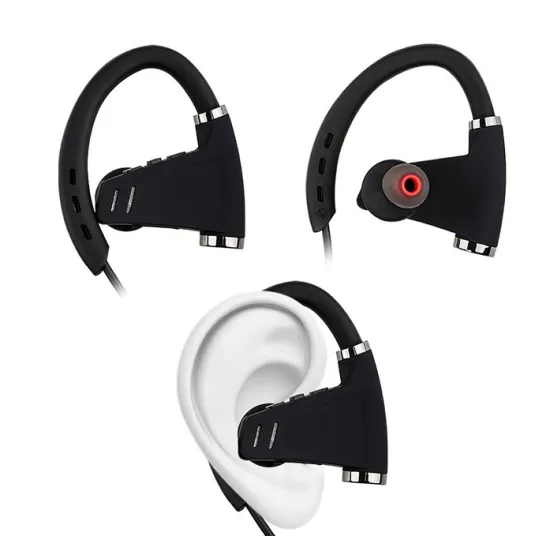 2017 Bluetooth Headphones Sports Earphones Noise Cancelling Headsets Factory Black