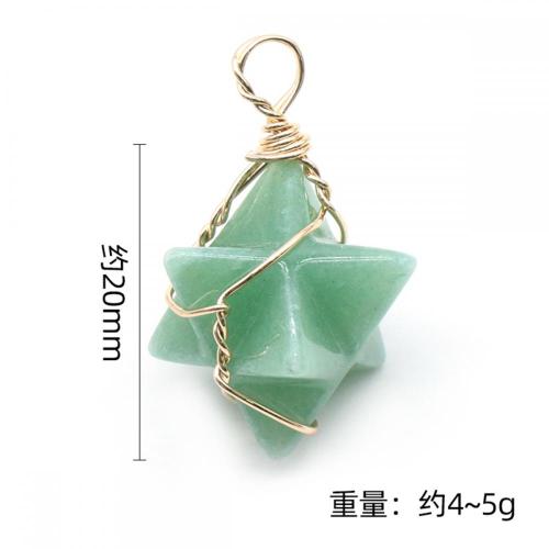 Green Aventurine Merkaba Star Pendants for Necklace Jewelry