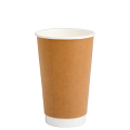 Copos de café Kraft de parede dupla de 16 onças para viagem