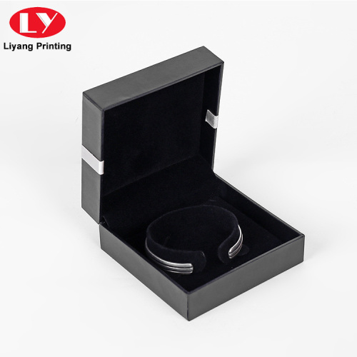 Benutzerdefinierte Logo Black Jewelry Halskette Ring Papier Box