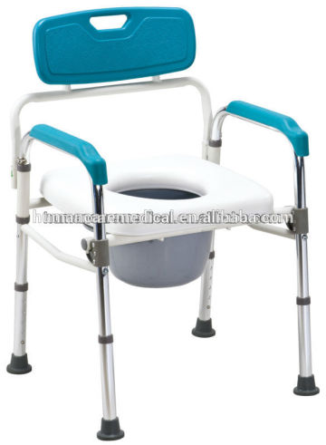 Fixed over the toilet commode chair with backrest