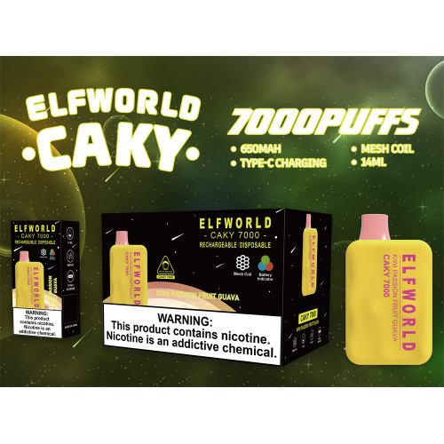 ELF WORLD Caky 7000Puffs 650mah Rechargeable Battery