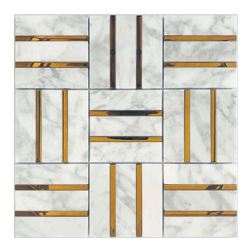 White Carrara Mosaic Bathroom Wall Tiles