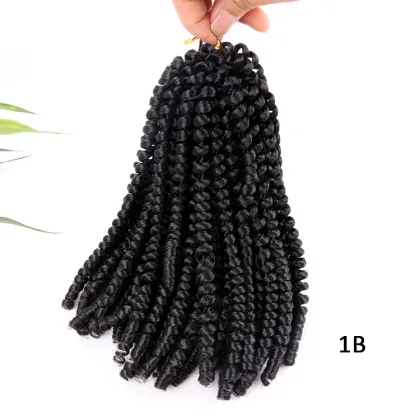 Synthetic spring afro twist 8 inches hair extension ombre nubian loc braid freestress pre twisted crochet spring twist