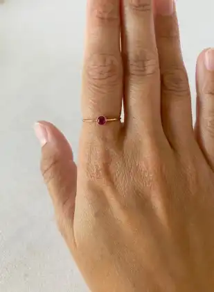 Ruby Ring 14k Gold Simple Jewelry Rings