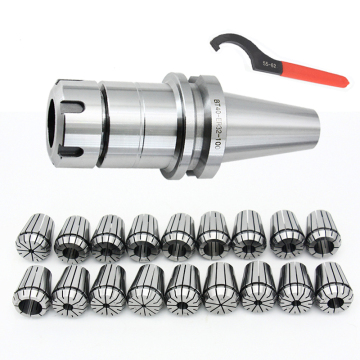 BT40-ER32 Ketepatan tinggi ER32 Collet ditetapkan dengan pemegang alat BT40 untuk mesin penggilingan CNC (18pcs)