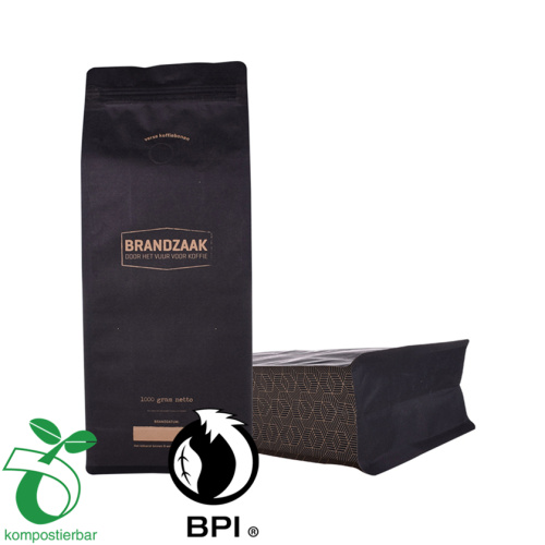 customized biodegradable kraft papaer flat bottom pouch