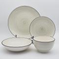 Set di stoviglie in ceramica, set per la cena, stoviglie dipinte a mano