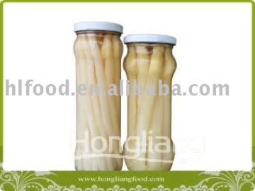 Canned asparagus in glass