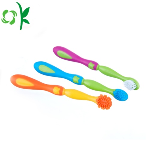 Brosse dentaire dentaire de soin oral de brosse à dents d&#39;enfants de silicone de 100%