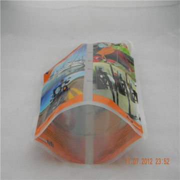 Custom printed spout bag packaging for engine lubricant