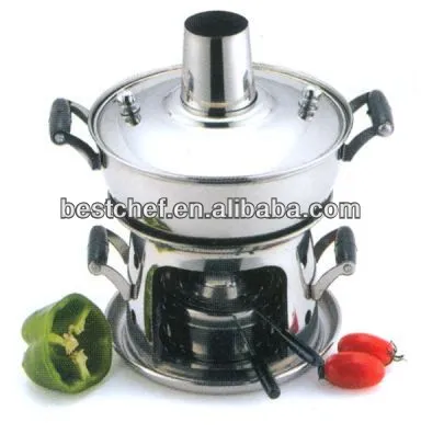 stainless steel Hot pot with chimney cover