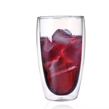 Reusable Double Wall Handmade Glass Cups for Coffee and Beer