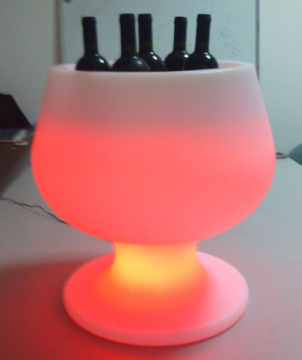 Round plastic RGB full color led ice bucket