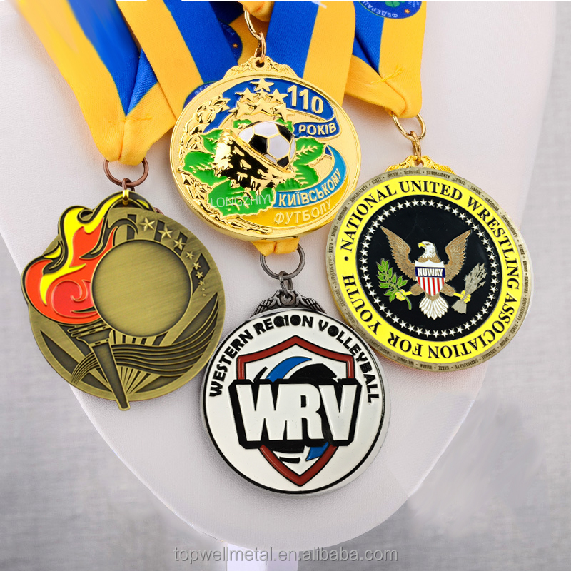 Promoción Medallas de metal deportivo personalizado 3D LOGO Custom