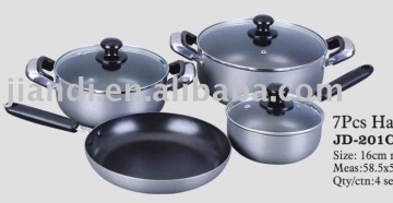 7pcs Hard  anodized  cookware  set