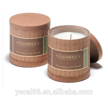 Brand logo printed recycled kraft paper tube with lid for candles