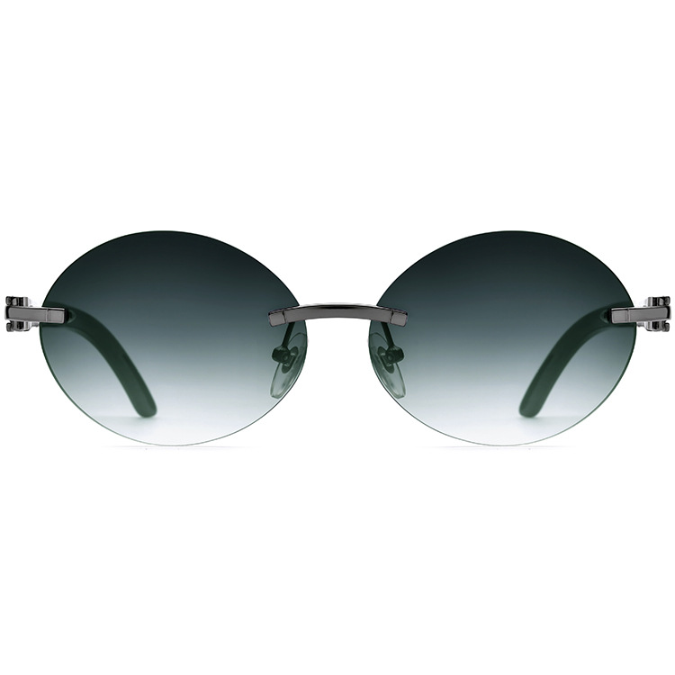Designer Round Buffalo Horn Sunglasses