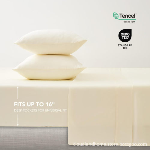 Tencel Vegan Silk Bedding Set - Silky Tencel Silk Bed Sheets